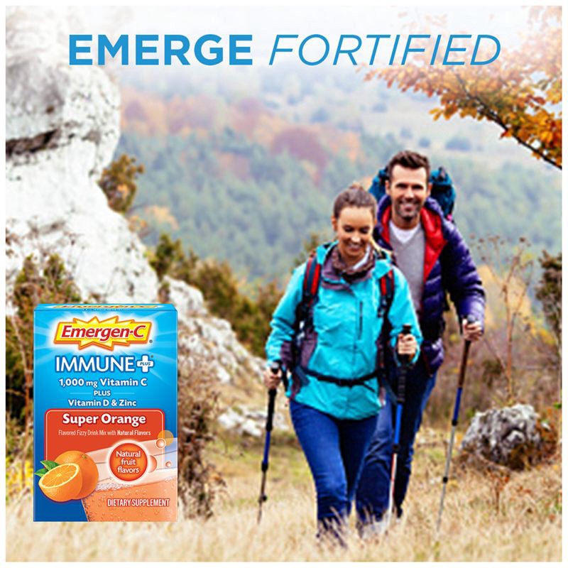 slide 3 of 8, Emergen-C Immune+ Powder Drink Mix with Vitamin C - Super Orange - 50ct, 50 ct
