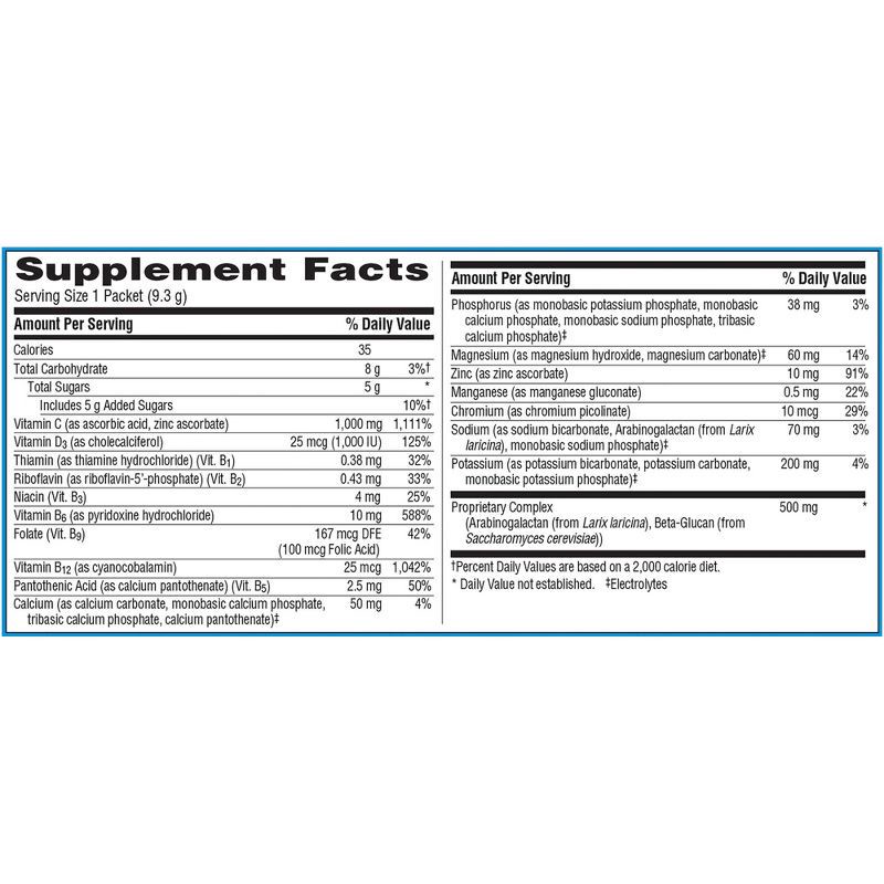 slide 8 of 8, Emergen-C Immune+ Powder Drink Mix with Vitamin C - Super Orange - 50ct, 50 ct