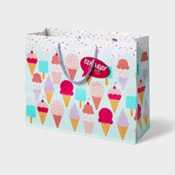 Large Ice Cream Birthday Gift Bag with Tag Colorful - Spritz™