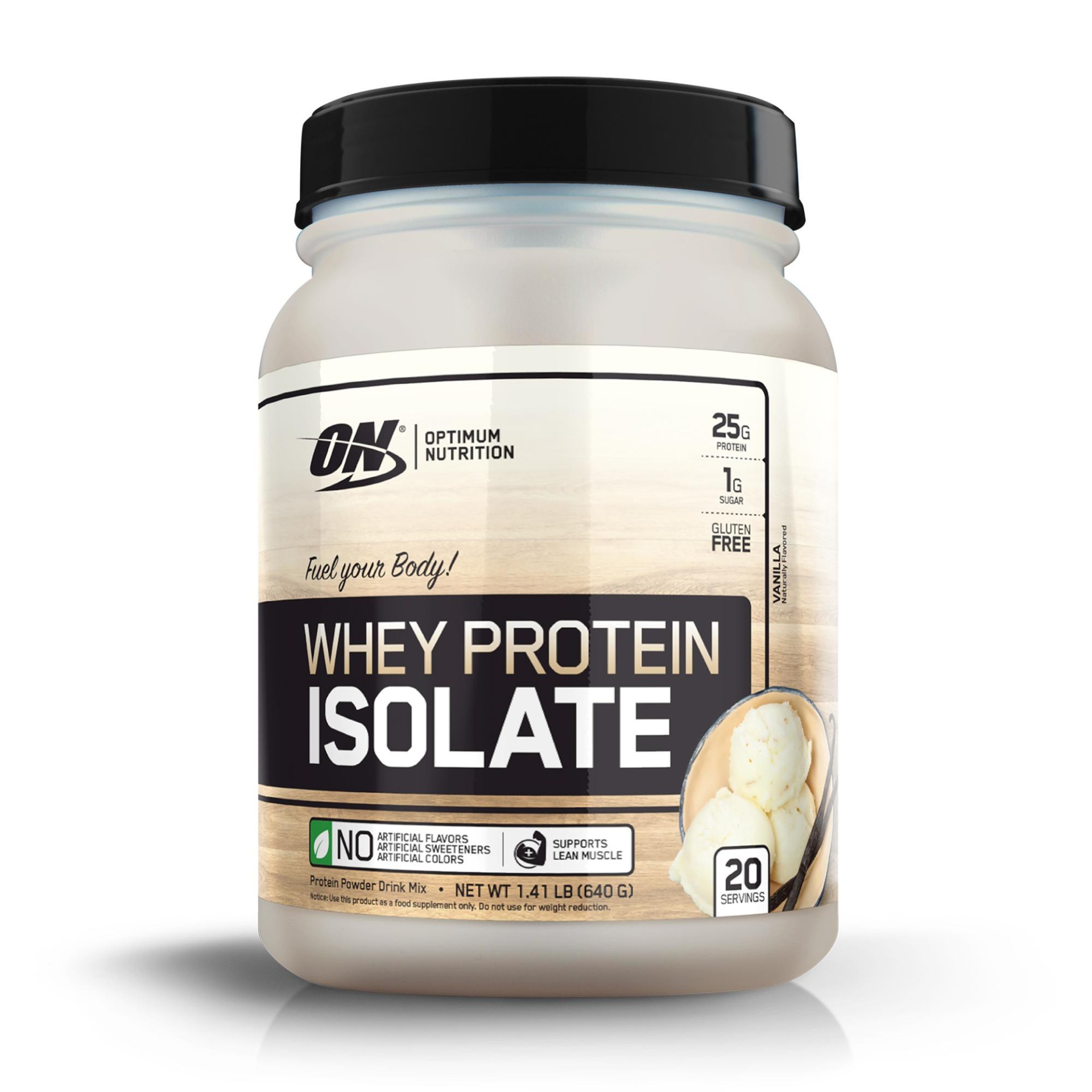 slide 1 of 3, Optimum Nutrition Whey Isolate Protein Powder - Vanilla, 22.6 oz