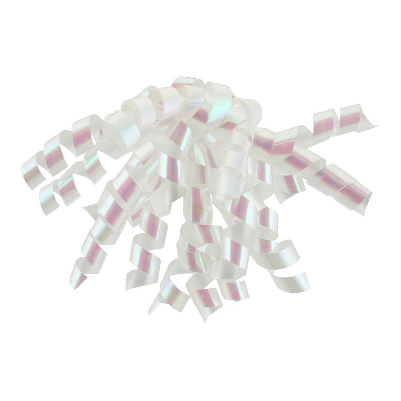 slide 1 of 1, White Iridescent Curl Swirl - Spritz™: Gift Packaging Accessory for All Occasions, Weddings, Birthdays, Easter, 1 ct