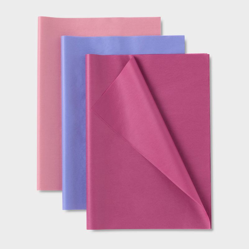 slide 1 of 3, 20ct Tissue Paper Purple/Pink - Spritz™: Gift Bag Accessories, Solid Pattern, All Occasions, 16.5"x24", 20 ct