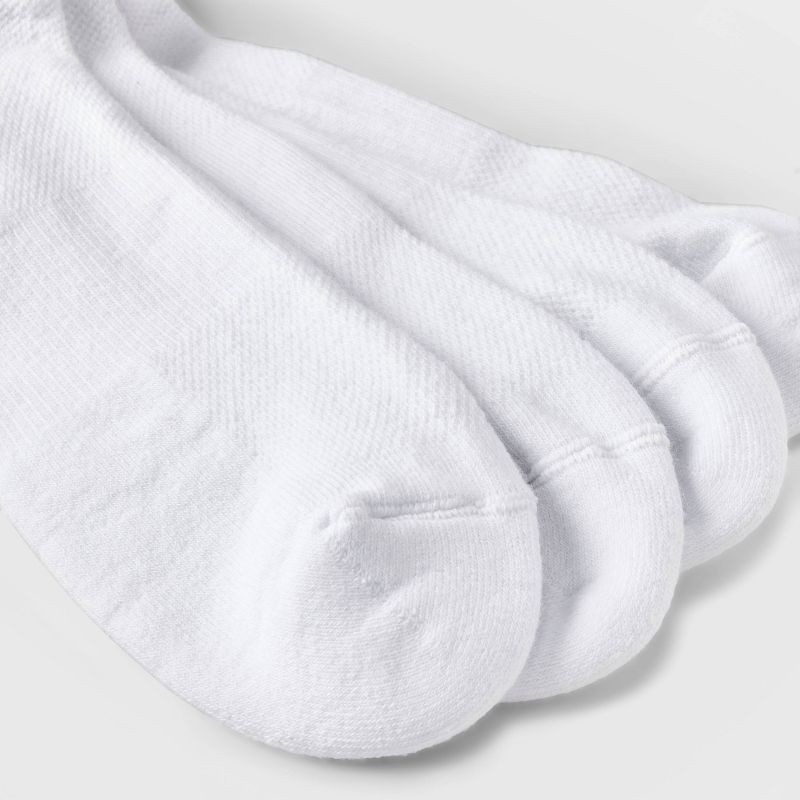 slide 3 of 3, Men's Odor Resistant No Show Socks 6pk - Goodfellow & Co™ White 6-12: Cotton Blend, Arch Support, Reinforced Heel & Toe, 6 ct