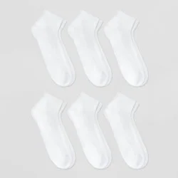 Men's Odor Resistant Quarter Socks 6pk - Goodfellow & Co™ White 6-12: Arch Support, Reinforced Heel & Toe