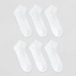 Men's Odor Resistant Quarter Socks 6pk - Goodfellow & Co™ White 6-12: Arch Support, Reinforced Heel & Toe