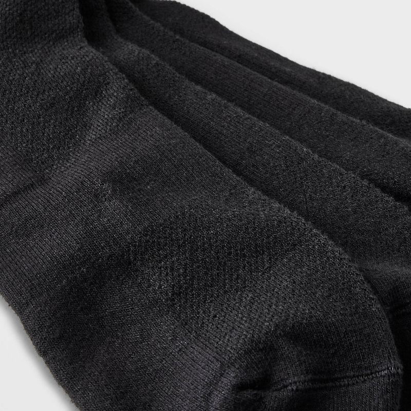 slide 3 of 3, Men's Odor Resistant Quarter Socks 6pk - Goodfellow & Co™ Black 6-12: Arch Support, Reinforced Heel, 6 ct