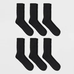 Men's Odor Resistant Crew Socks 6pk - Goodfellow & Co™ Black 6-12: Arch Support, Reinforced Heel & Toe