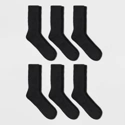 Men's Odor Resistant Crew Socks 6pk - Goodfellow & Co™ Black 6-12: Arch Support, Reinforced Heel & Toe