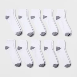 Men's Quarter Socks 10pk - Goodfellow & Co™ White 6-12: Lightweight Knit, Reinforced Heel & Toe
