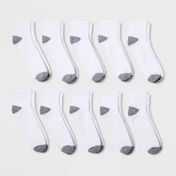 Men's Quarter Socks 10pk - Goodfellow & Co™ White 6-12: Lightweight Knit, Reinforced Heel & Toe