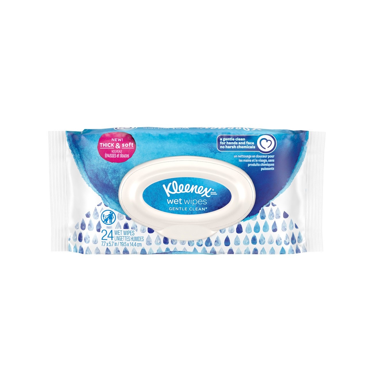 slide 1 of 3, Kleenex Gentle Clean Wet Wipes, 24 ct