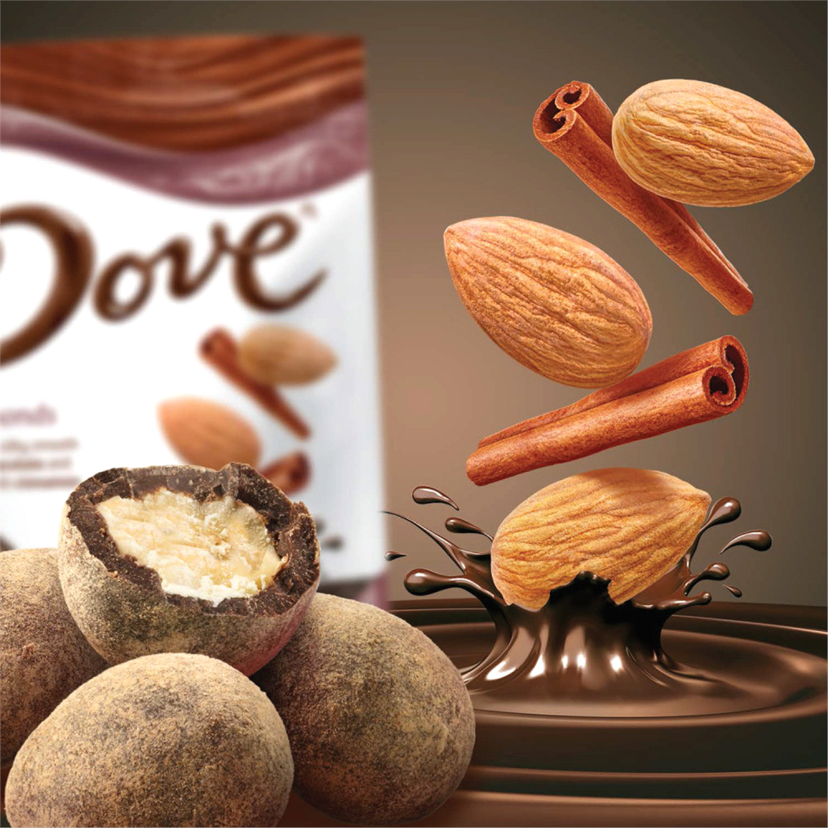 slide 4 of 9, Dove Cinnamon Dusted Dark Chocolate Dipped Almonds, 5.5 oz