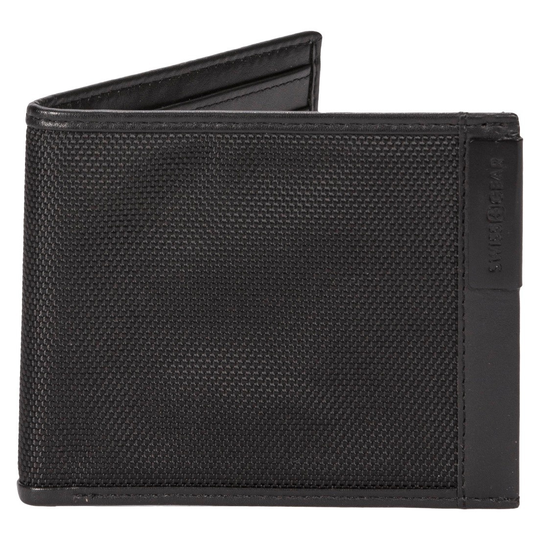 slide 1 of 5, SWISSGEAR Men's Nylon Inlay Bi-Fold Black Wallet - Black One Size, 1 ct