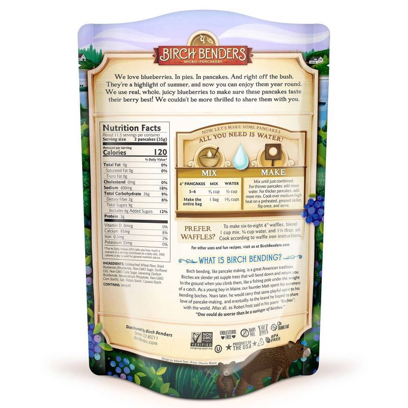 slide 2 of 3, Birch Benders Blueberry Pancake and Waffle Mix - 14oz, 14 oz