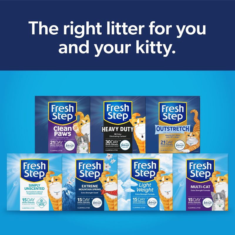 slide 14 of 16, Fresh Step Clean Paws Multi-Cat with the Power of Febreze Scented Clumping Cat Litter - 22.5lbs, 22.5 lb