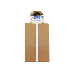 12ct Favor Tote Bag Brown - Spritz™: Paper Gift Bags for Birthday Party Favors, 8.25" x 5.25" x 3.25", Set of 12