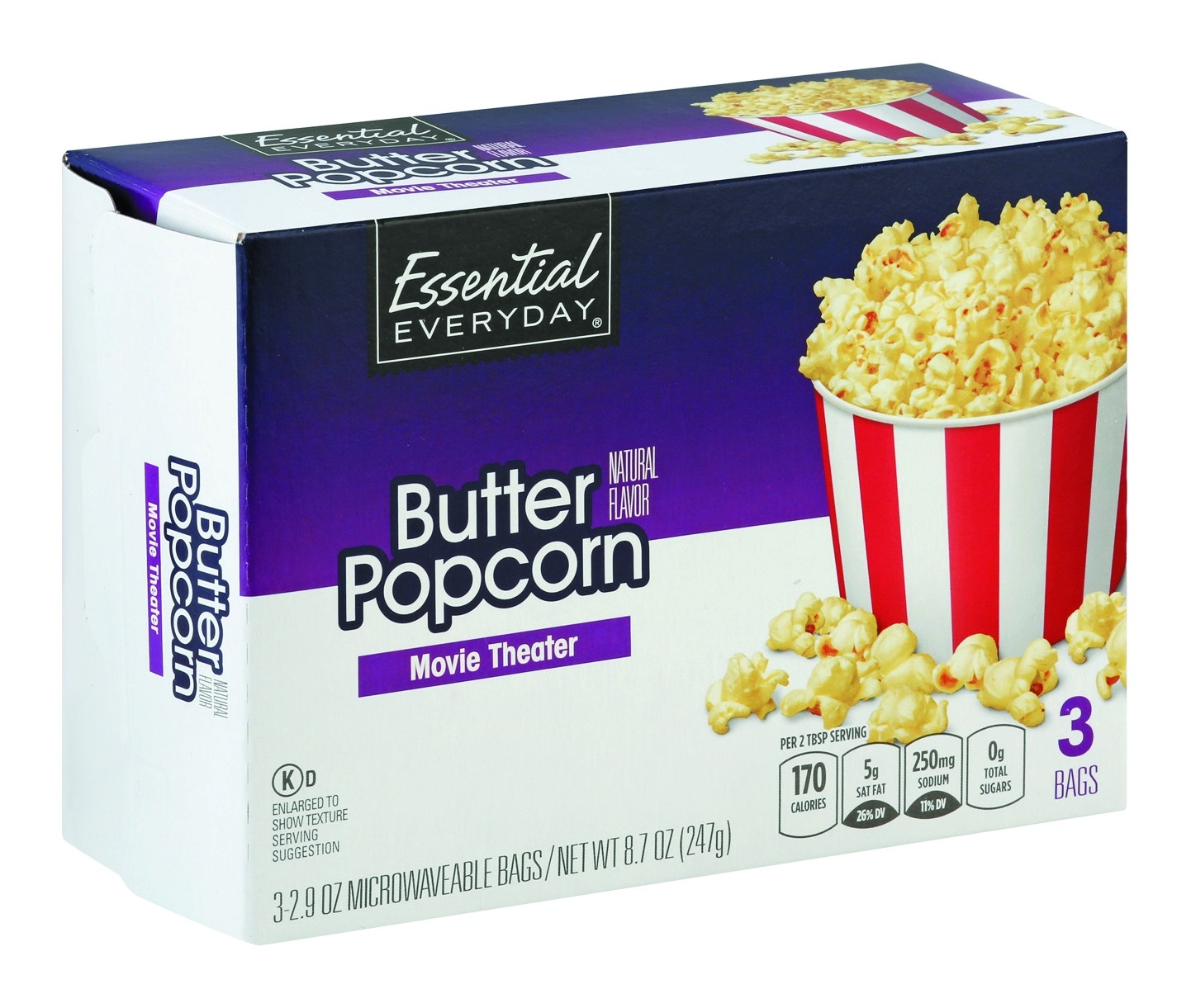 slide 1 of 1, Essential Everyday Movie Theater Butter Popcorn, 8.7 oz