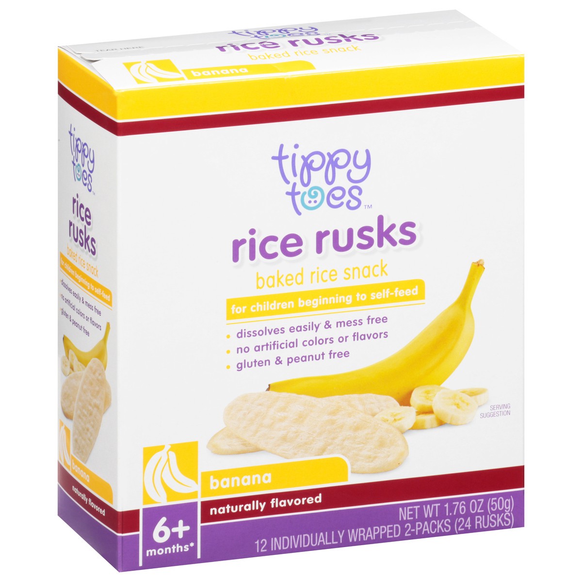 slide 2 of 9, Tippy Toes Toddler Snack Rice Rusk Ba, 1.67 oz