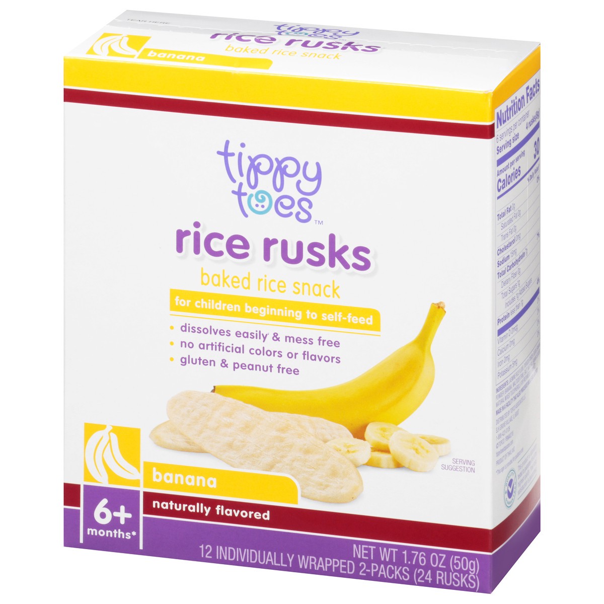 slide 3 of 9, Tippy Toes Toddler Snack Rice Rusk Ba, 1.67 oz