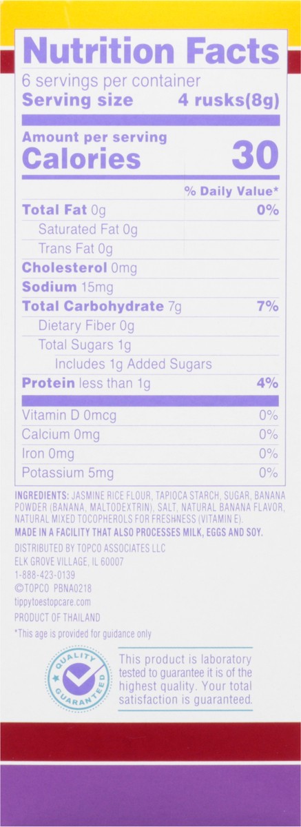 slide 8 of 9, Tippy Toes Toddler Snack Rice Rusk Ba, 1.67 oz