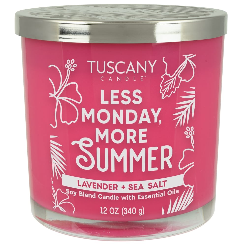 slide 1 of 1, Tuscany Candle Less Monday More Summer Lavender + Sea Salt Soy Blend Candle, 12 oz