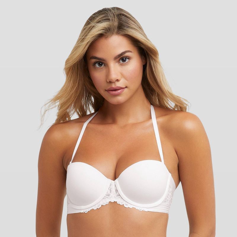 slide 2 of 9, Maidenform Women's Strapless Multiway Push-Up Bra SE1102 - White 38C: Convertible Strapless, Lightly Lined, Underwire, 1 ct