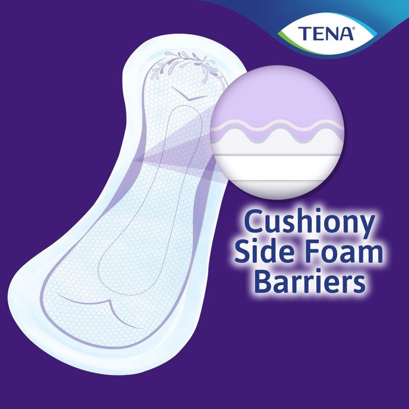 slide 4 of 6, TENA Intimates Bladder Control & Postpartum for Women Incontinence Pads - Overnight Absorbency - Extra Coverage - 45ct, 45 ct
