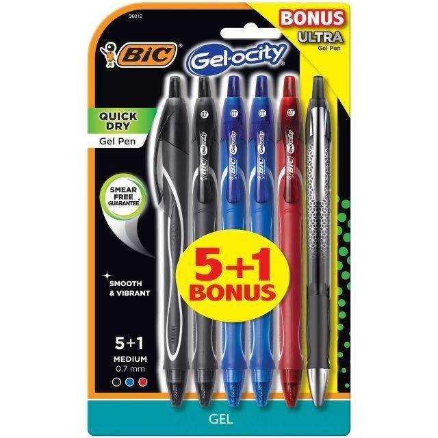 slide 1 of 5, BIC Gel Pens Quick Dry Multicolor, 5 ct