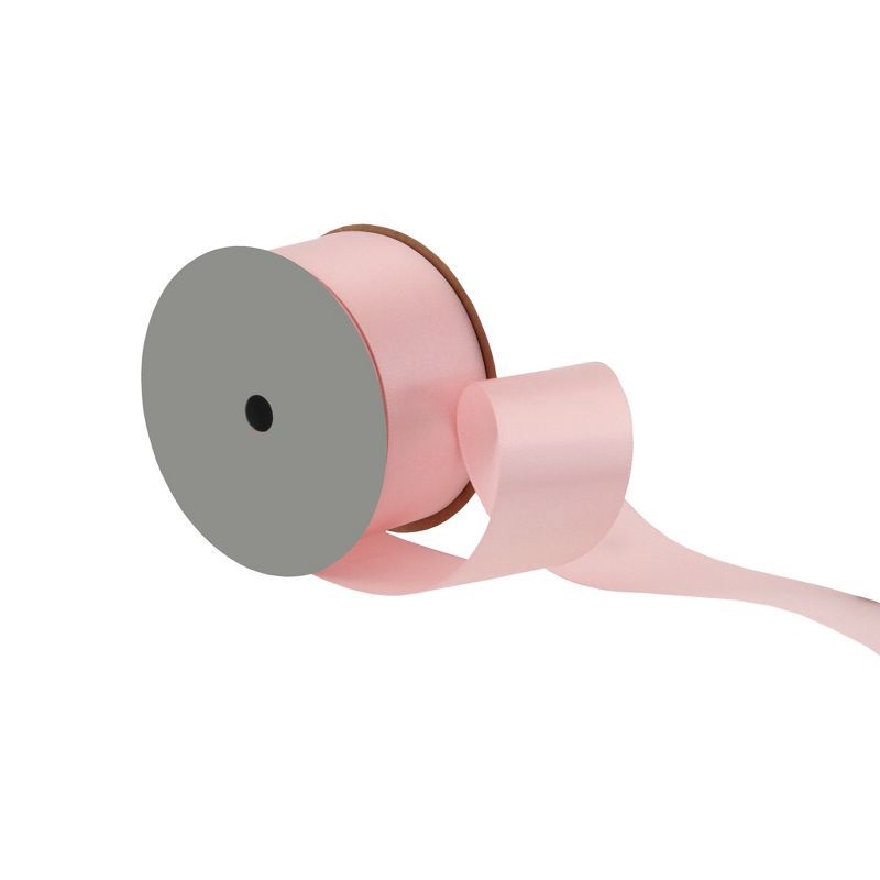 slide 2 of 2, 9'x1.5" Satin Sheen Gift Wrap Ribbon Light Pink - Spritz™: Polyester, Easter & Birthday, Thick Wrapping Ribbon, 1 ct