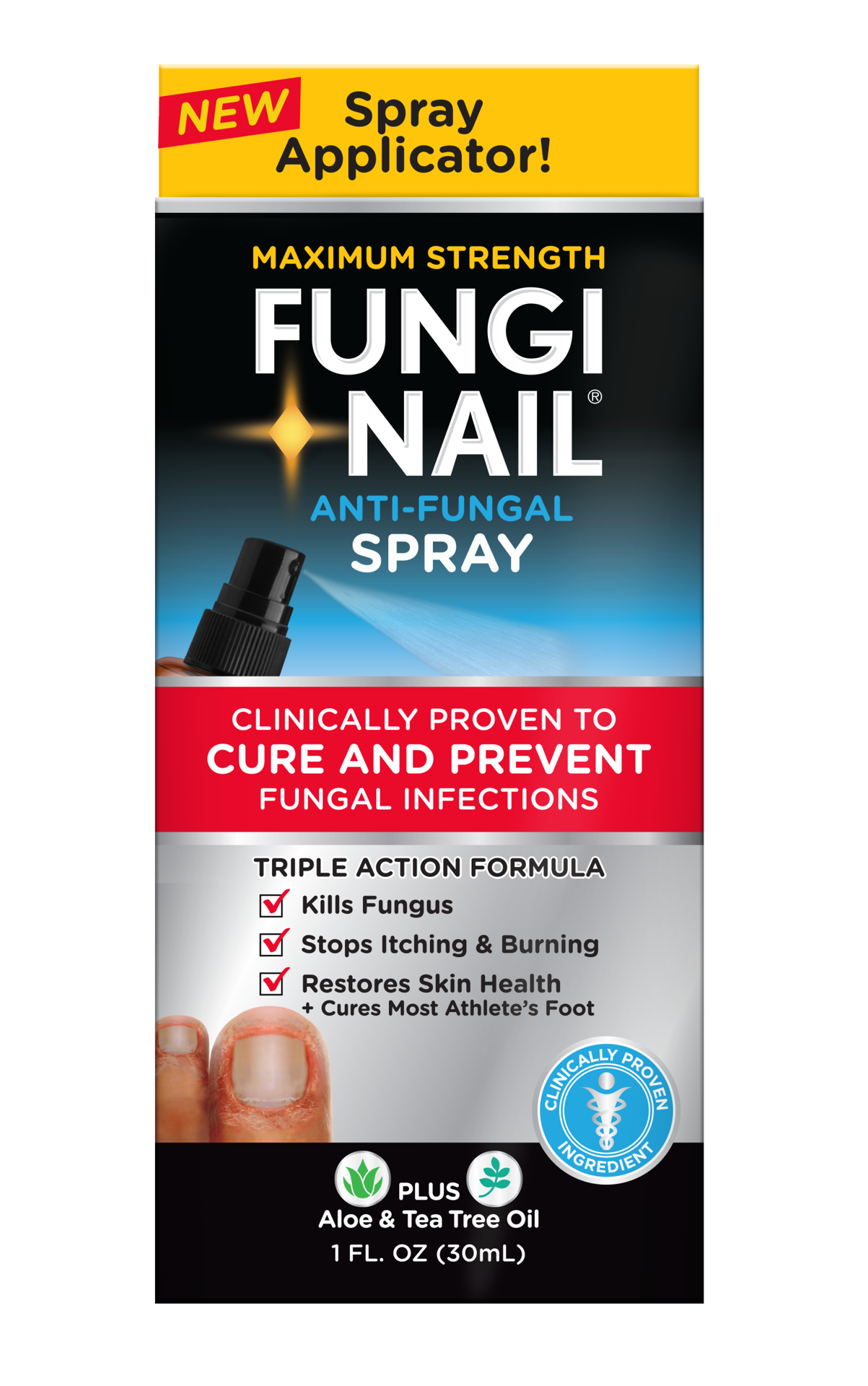 slide 1 of 1, Fungi-Nail Maximum Strength Antifungal Foot Spray Kills Athlete’s Foot Fungus, Tolnaftate, 1oz, 1 fl oz