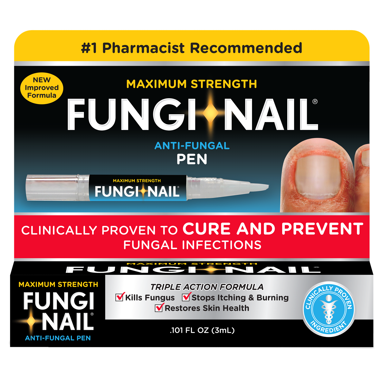 slide 1 of 2, Fungi-Nail Maximum Strength Anti-Fungal Pen 0.101 oz, 0.10 oz
