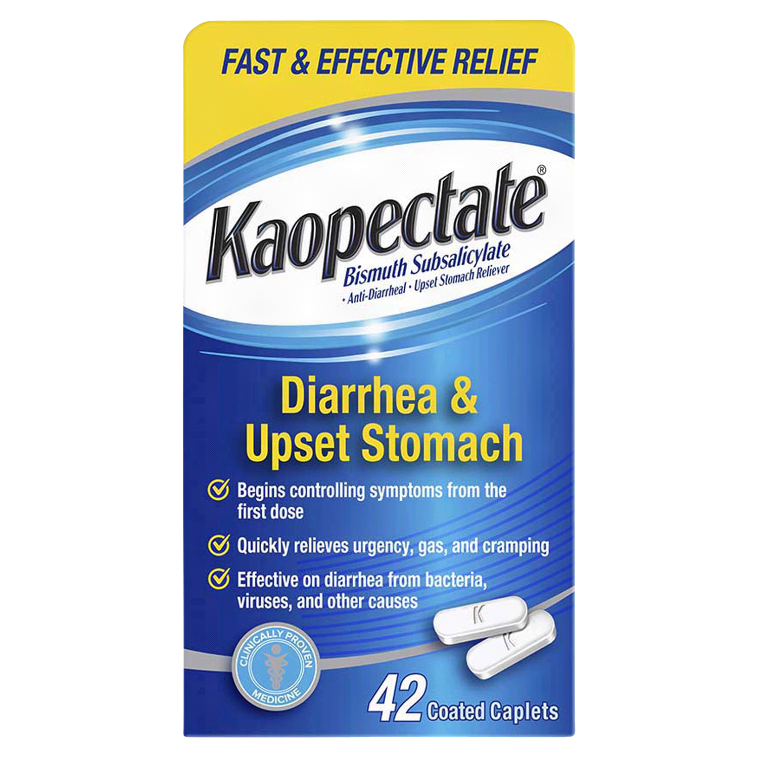 slide 1 of 5, Kaopectate Diarrhea & Upset Stomach 42 Caplets, 42 ct