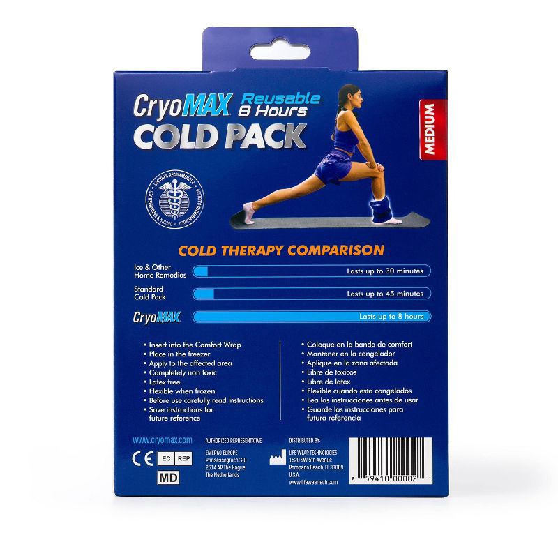 slide 2 of 6, Cryo-MAX 8 Hour Reusable Cold Therapy Ice Pack - Medium - 6" x 12", 1 ct