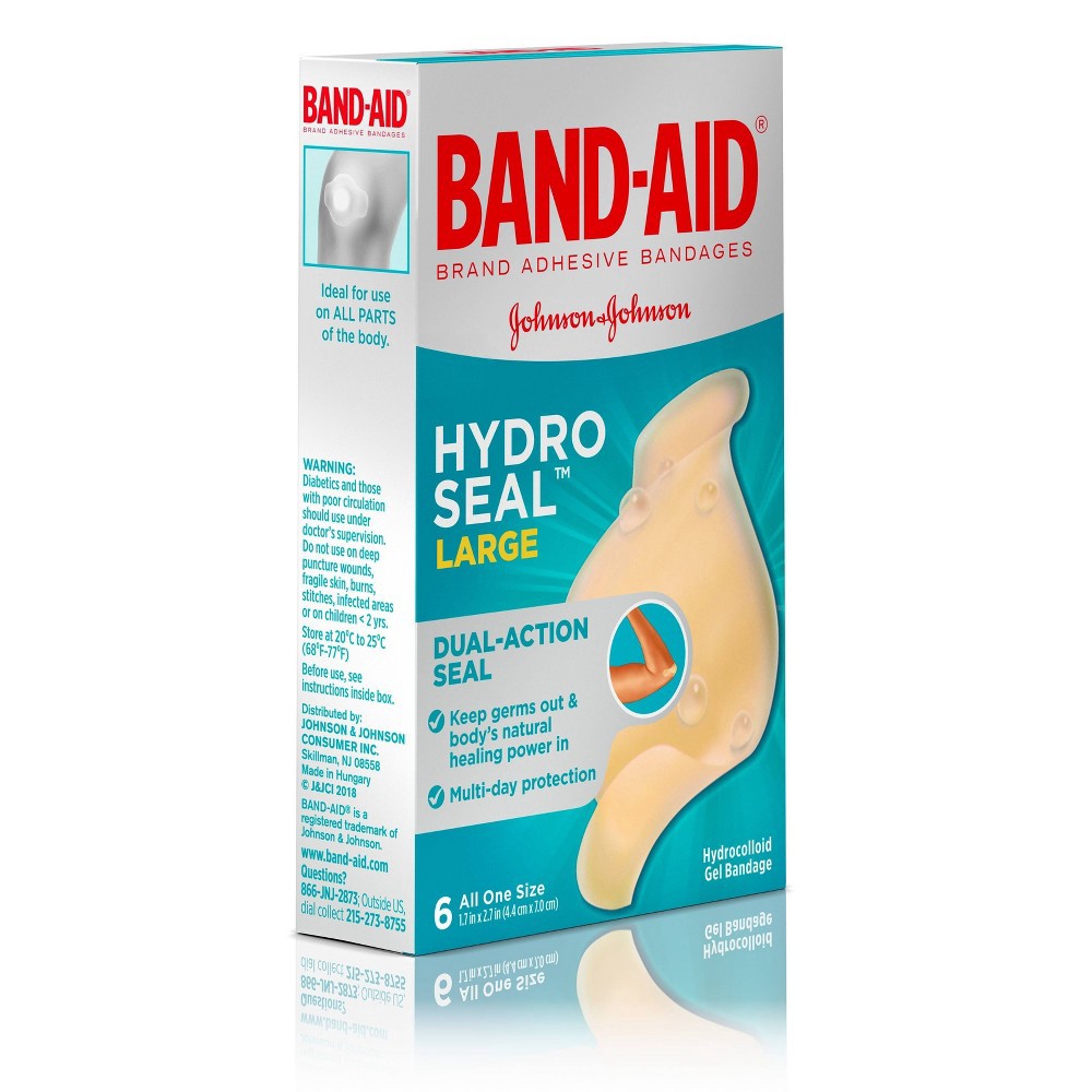 BANDAID Hydro Seal Large Adhesive Bandages for Wound Care,Blisters
