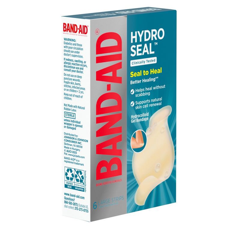 slide 4 of 7, Band-Aid Brand Hydro Seal Large All Purpose Adhesive Bandages- 6ct, 6 ct