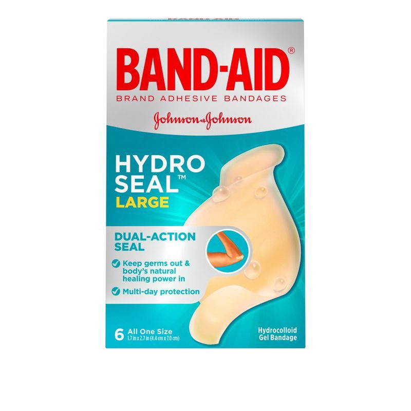 slide 1 of 7, Band-Aid Brand Hydro Seal Large All Purpose Adhesive Bandages- 6ct, 6 ct