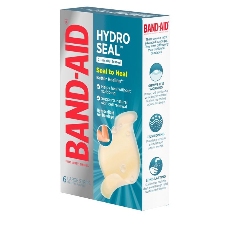 slide 5 of 7, Band-Aid Brand Hydro Seal Large All Purpose Adhesive Bandages- 6ct, 6 ct