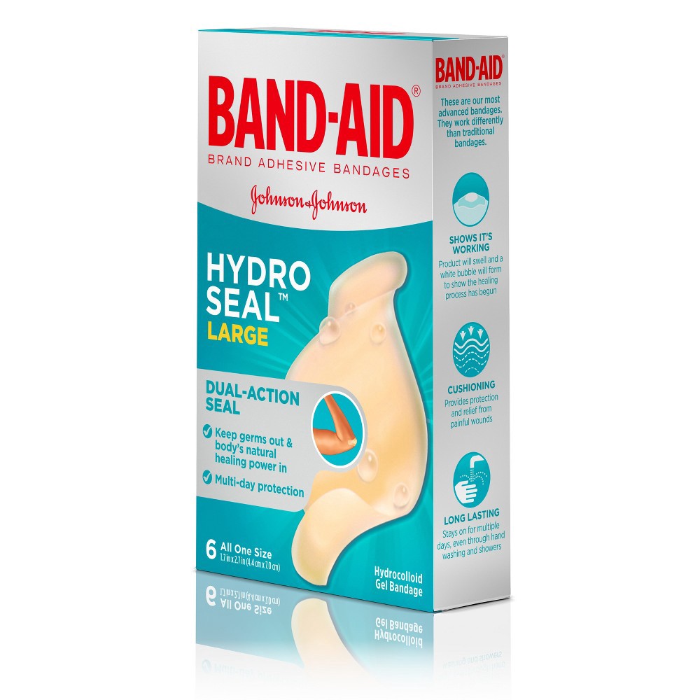 BANDAID Hydro Seal Large Adhesive Bandages for Wound Care,Blisters