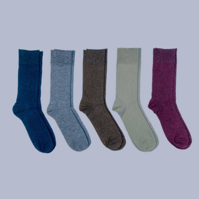 slide 1 of 2, Men's Flat Knit Dress Socks 5pk - Goodfellow & Co™ Navy/Maroon/Gray 7-12, 5 ct