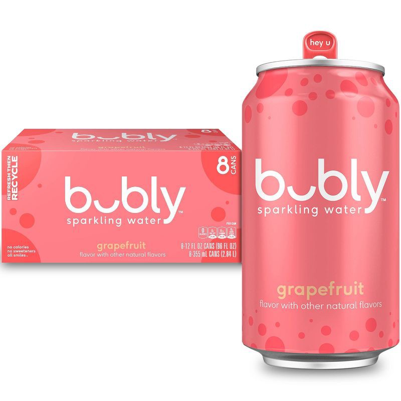 slide 1 of 7, bubly Grapefruit Sparkling Water - 8pk/12 fl oz Cans, 8 ct; 12 fl oz