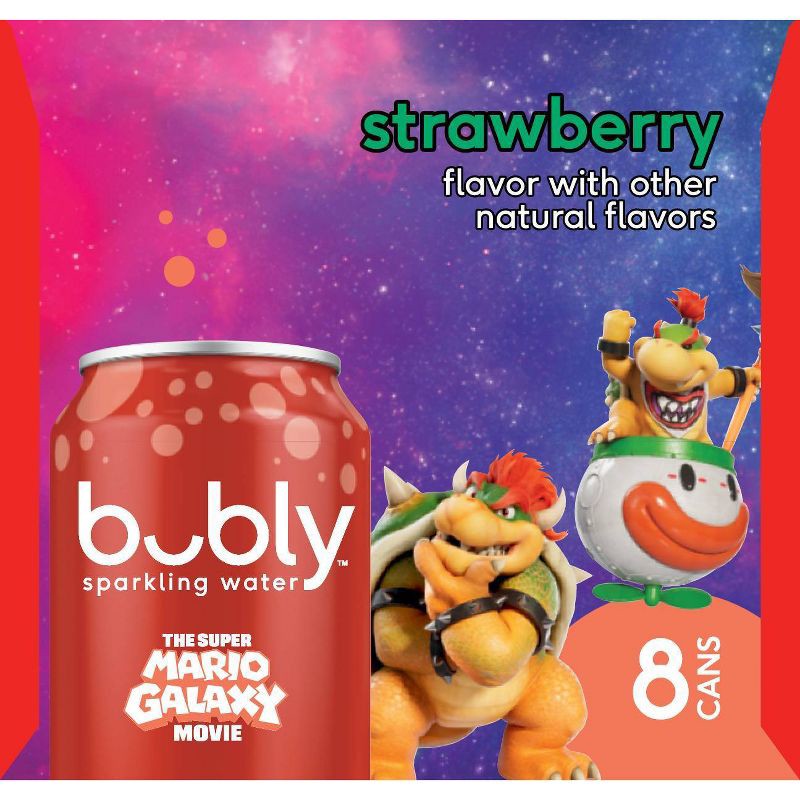 slide 4 of 6, bubly Strawberry Sparkling Water - 8pk/12 fl oz Cans, 8 ct; 12 fl oz