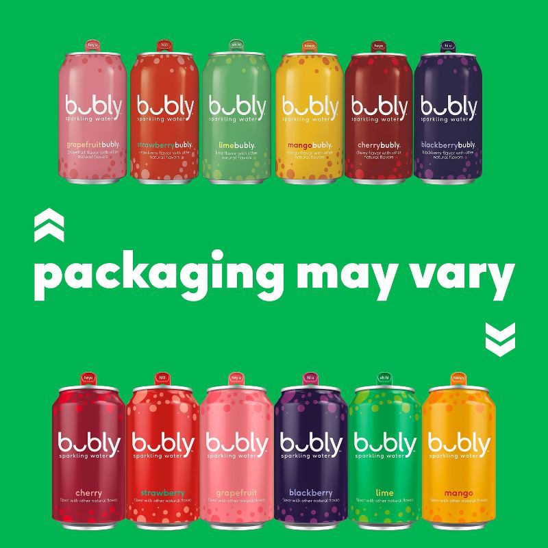 slide 5 of 7, bubly Strawberry Sparkling Water - 8pk/12 fl oz Cans, 8 ct; 12 fl oz