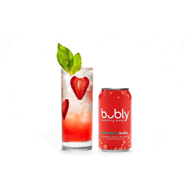 slide 7 of 7, bubly Strawberry Sparkling Water - 8pk/12 fl oz Cans, 8 ct; 12 fl oz