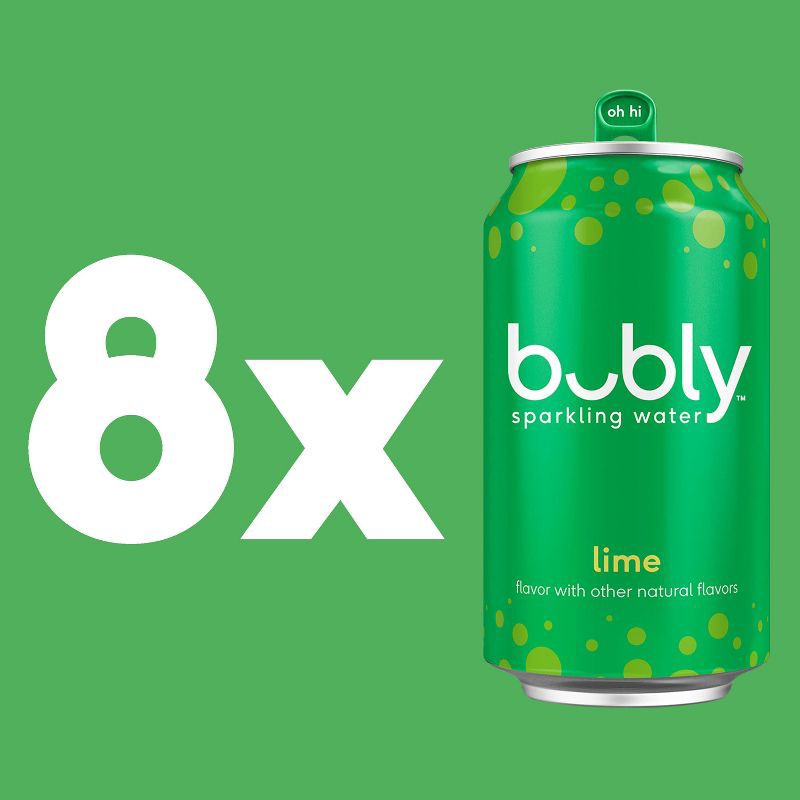 slide 2 of 7, bubly Lime Sparkling Water - 8pk/12 fl oz Cans, 8 ct; 12 fl oz