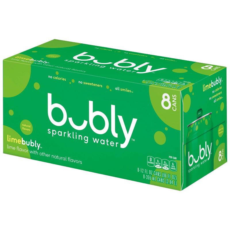 slide 2 of 6, bubly Lime Sparkling Water - 8pk/12 fl oz Cans, 8 ct; 12 fl oz