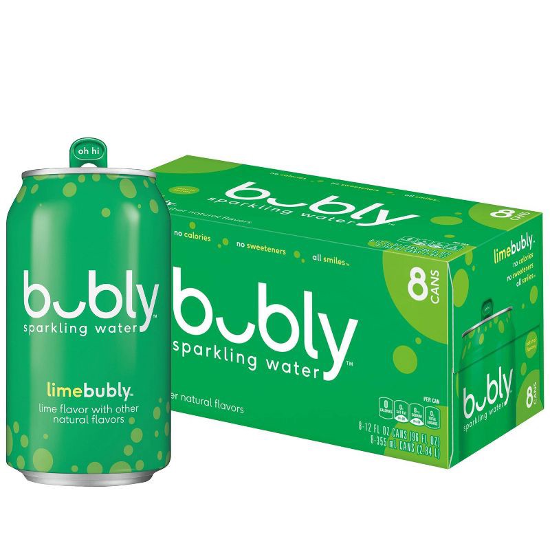 slide 1 of 6, bubly Lime Sparkling Water - 8pk/12 fl oz Cans, 8 ct; 12 fl oz