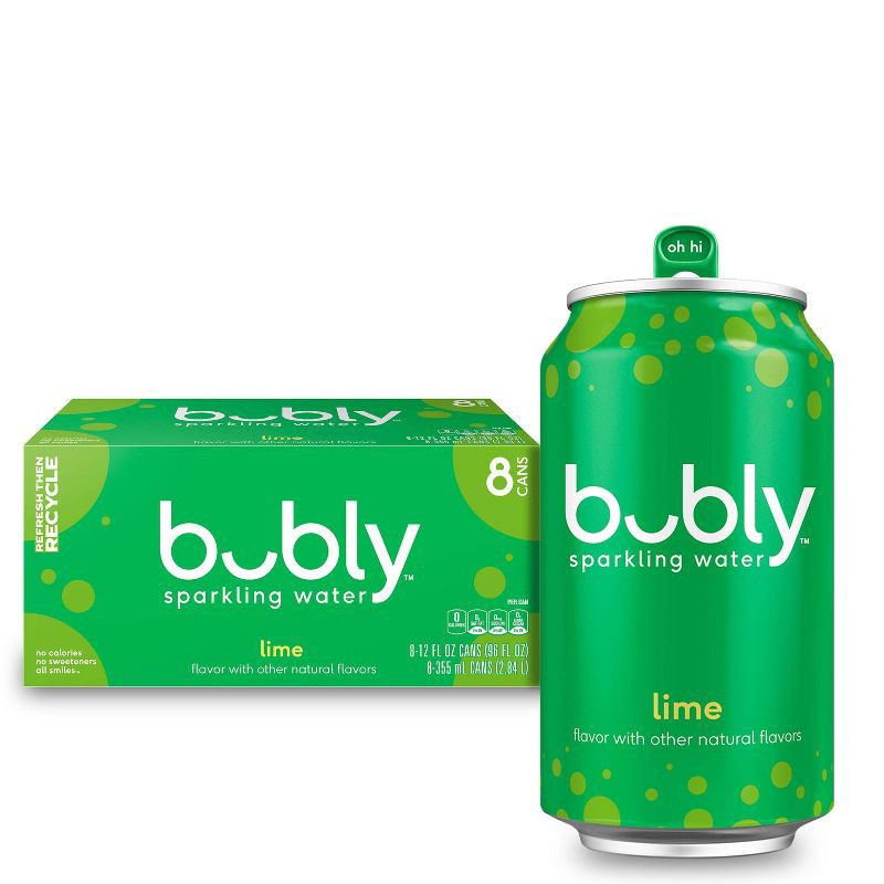 slide 1 of 7, bubly Lime Sparkling Water - 8pk/12 fl oz Cans, 8 ct; 12 fl oz