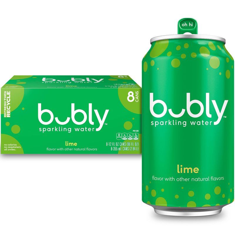 slide 1 of 6, bubly Lime Sparkling Water - 8pk/12 fl oz Cans, 8 ct; 12 fl oz