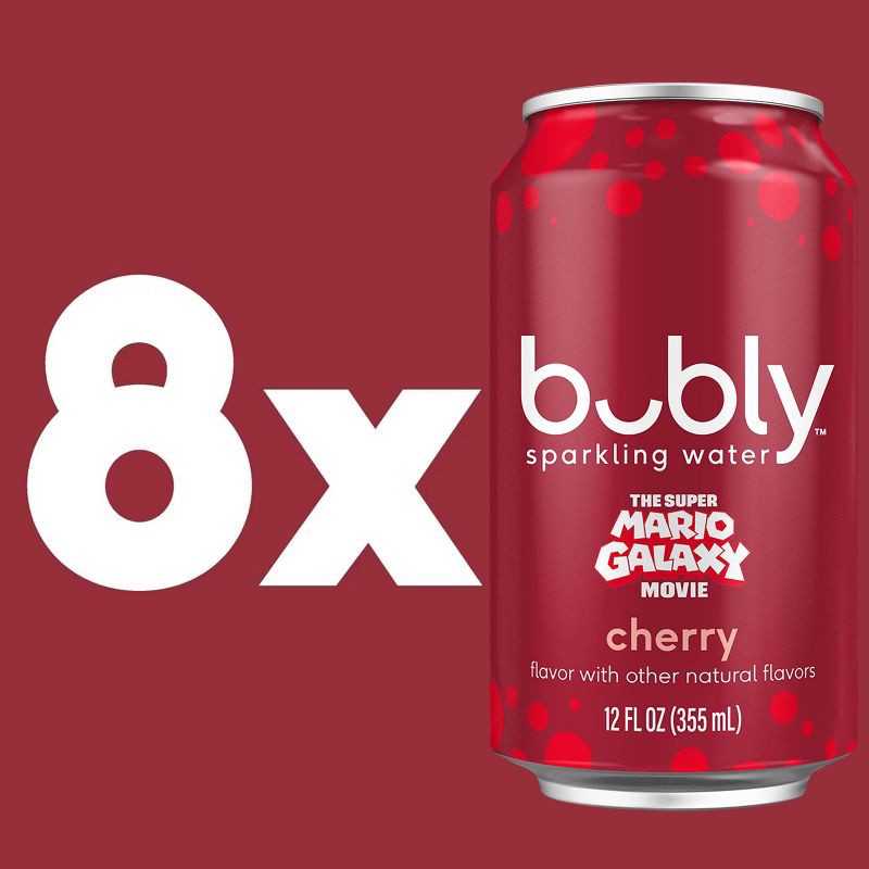 slide 2 of 6, bubly Cherry Sparkling Water - 8pk/12 fl oz Cans, 8 ct; 12 fl oz