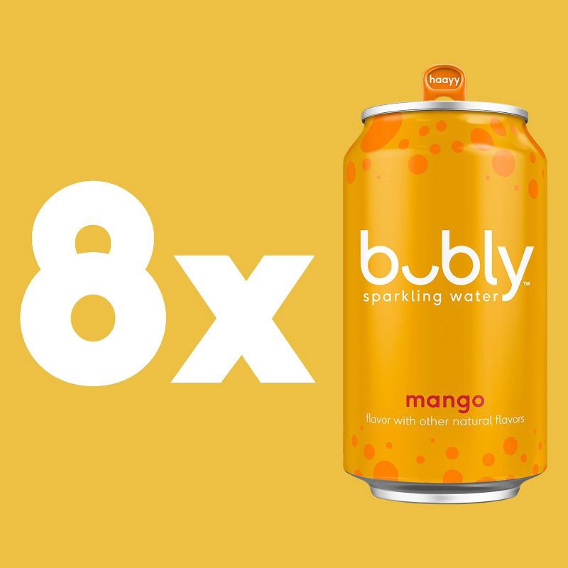 slide 2 of 9, bubly Mango Sparkling Water - 8pk/12 fl oz Cans, 8 ct; 12 fl oz